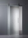Porta in vetro temperato con sistema superiore di scorrimento